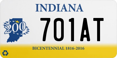 IN license plate 701AT