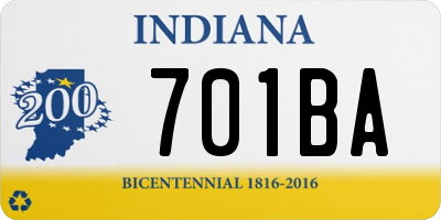 IN license plate 701BA