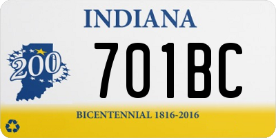 IN license plate 701BC