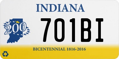 IN license plate 701BI