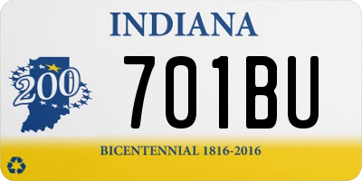 IN license plate 701BU