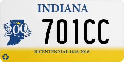 IN license plate 701CC