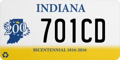 IN license plate 701CD
