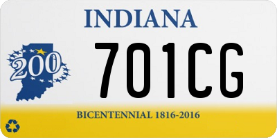 IN license plate 701CG