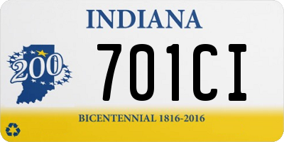 IN license plate 701CI