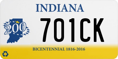 IN license plate 701CK