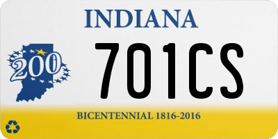 IN license plate 701CS