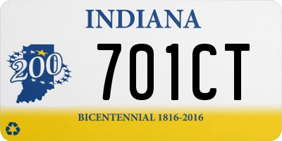 IN license plate 701CT