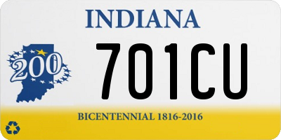 IN license plate 701CU