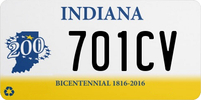 IN license plate 701CV