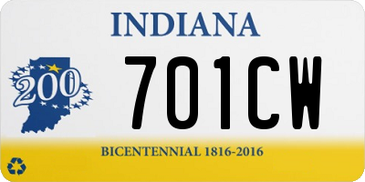 IN license plate 701CW