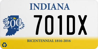 IN license plate 701DX