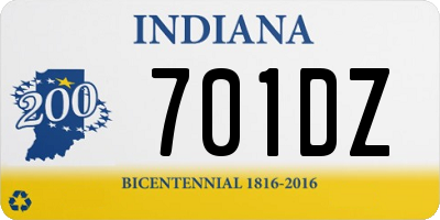 IN license plate 701DZ