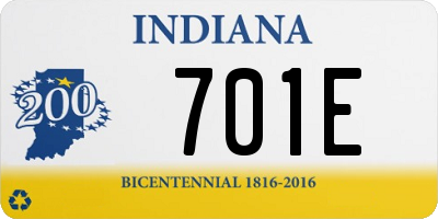 IN license plate 701E