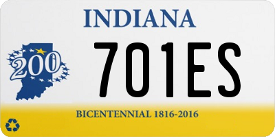 IN license plate 701ES