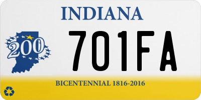 IN license plate 701FA