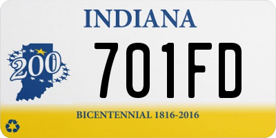 IN license plate 701FD