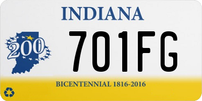 IN license plate 701FG