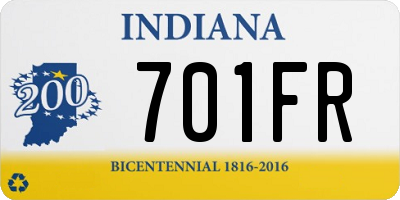 IN license plate 701FR