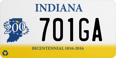 IN license plate 701GA