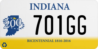 IN license plate 701GG