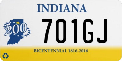 IN license plate 701GJ