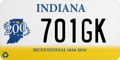 IN license plate 701GK
