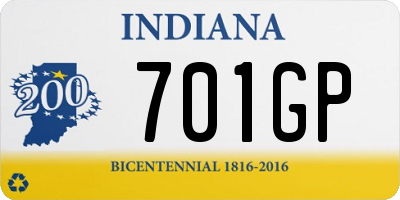 IN license plate 701GP