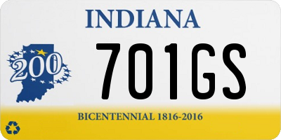 IN license plate 701GS