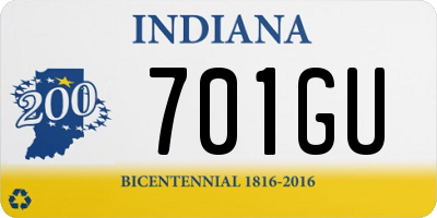 IN license plate 701GU