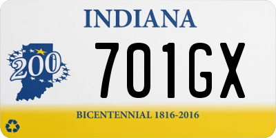 IN license plate 701GX