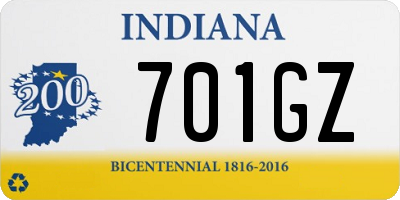 IN license plate 701GZ