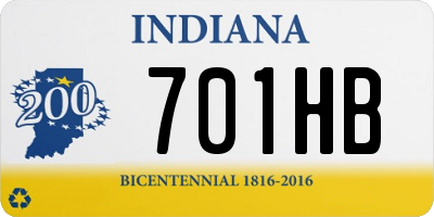 IN license plate 701HB