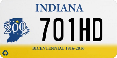 IN license plate 701HD