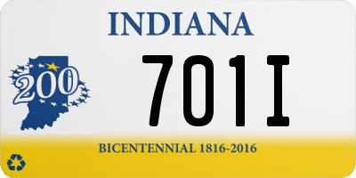 IN license plate 701I