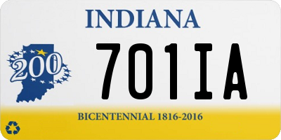 IN license plate 701IA