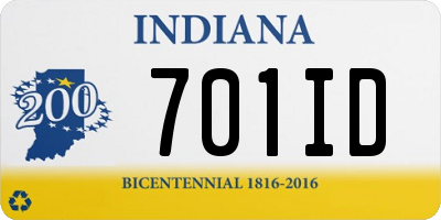 IN license plate 701ID