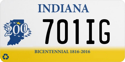 IN license plate 701IG