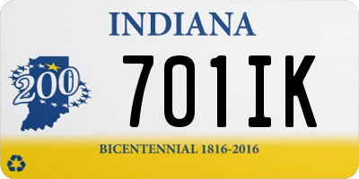 IN license plate 701IK