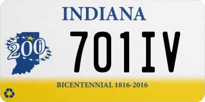 IN license plate 701IV