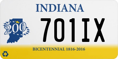 IN license plate 701IX