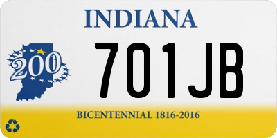 IN license plate 701JB