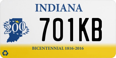 IN license plate 701KB