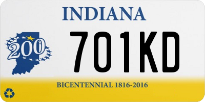 IN license plate 701KD