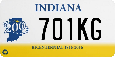 IN license plate 701KG