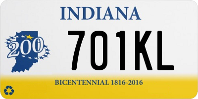 IN license plate 701KL