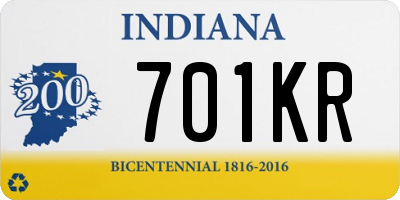 IN license plate 701KR