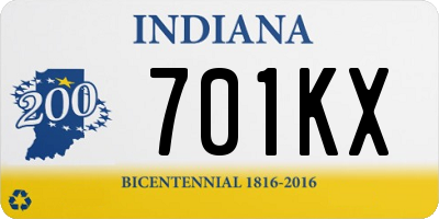 IN license plate 701KX