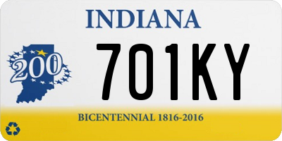 IN license plate 701KY