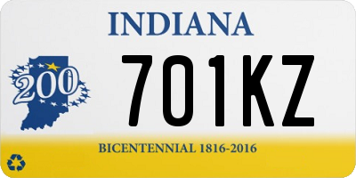 IN license plate 701KZ